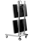 2 Tier Beauty Salon SPA Rolling Cart with Double Storage Tray Stainless Steel 02610336