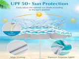 4-Piece Beach Set with 6.2ft Sun-Proof Umbrella, 2 Folding Chairs & 80"x80" Waterproof Blanket-Blue 69771673