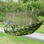 ZUN Camping Hammock, Portable Double Hammock with Net,600lbs Load 2 Persons Hammock w/Mosquito Net 91359901