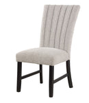 ZUN Unique Contemporary Gray Boucle Fabric Set of 2pc Dining Chairs Black Wooden Legs Parson Side Chair B011P234754