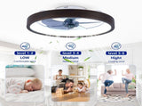 20" Modern Flush Mount Ceiling Fans with Lights Kit , 3000-6500K Dimmable LED Fan Light, 6 W3596P458001