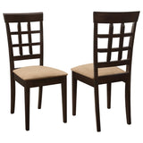 Cappuccino and Beige Lattice Back Dining Chair B062P153673