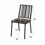 Set of 2pc Side Chairs Black Finish Synthetic Leather Upholstered Metal Ergonomic Backrest Dining B2741P330644