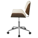 ZUN Ecru and Walnut Swivel Office Chair B062P153784