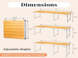 6ft Aluminum Alloy Folding Table wood grain color 84855702