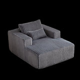 62.5-Inch Corduroy Sponge Sofa Lounge Chair,No Assembly Required,Fluffy Modern Sleeper Chair for W834P206041