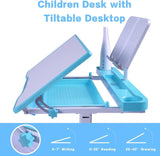 ZUN Desk for Kids Desk and Chair Set Kids Art Desk Drafting Table Desk Set with Adjustable Height, 60341653