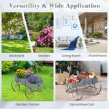 Wooden plant frame with wheels, Gray planting pot 98797943