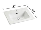 BB0924Y311, Integrated white ceramic basin with one predrilled faucet hole, drain assembly NOT W1865P163521