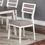 ZUN Set of 2 Grey Fabric Upholstered Dining Chairs, White B016P226052