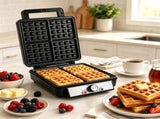 1200W 4-Slice Belgian Waffle Maker, Double-Sided Heating Waffle Iron with 320-410 Adjustable 29947268