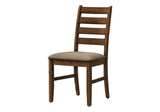 Dining Chair, 38" Height, Dining Room, Kitchen, Set Of 2, Side, Upholstered, Brown Fabric, Antique B2710P287011