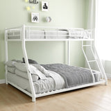 Metal Bunk Bed Twin Over Full Size with Removable Stairs, Heavy Duty Sturdy Frame with 12" Under-Bed W1935P195937
