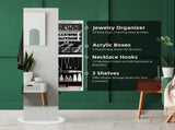 Jewelry Armoire Full Length Mirror 360&deg and Large Capacity Jewelry Organizer Armoire, Mirror 48743098