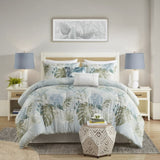 6 Piece Oversized Cotton Comforter Set with Throw Pillow B035128768