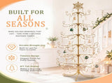 6ft Gold Iron Christmas Tree with Snowflake Top, PVC Everyday Decor Tree 72612651
