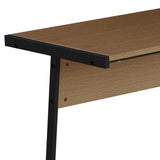 ZUN Oak and Black L-shape Computer Desk B062P184560