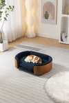 ZUN Scandinavian style Elevated Dog Bed Pet Sofa With Solid Wood legs and Walnut Bent Wood Back, W794125941