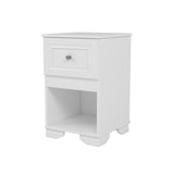 Elegant Design Nightstand with Drawer and Open Shelf for Bedroom, Retro Style Bedside Table with N733P199704K