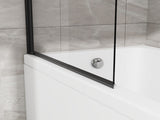 Goodyo 31"X55" Bathtub Screen Framless Shower Door Tempered Glass Shower Panel Matte Black D163147916