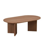 ZUN Length 39.37 Inch Modern Coffee Table,MDF Oval Coffee Table for Living Room,Small Coffee Table with W2582P217993