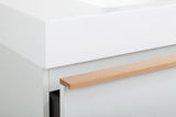 VELA 36 Inch White Wall Mounted Bathroom Vanity with Integrated Acrylic Sink, 2 Soft-Close Drawers, W3235P327598