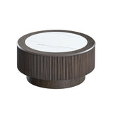 31.5 inch Modern Faux Marble Pattern Stickers Coffee Round Coffee for Living Room,Small W2582P312644