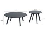 Round Nesting Coffee Table Set of 2, Modern Black Metal Side and End Tables for Indoor and Outdoor 72838276