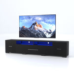 ZUN [Video] TV Console with Storage Cabinets, Remote, APP Control Long LED TV Stand, Full RGB Color W1701136991