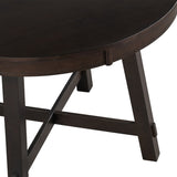 ZUN TREXM Farmhouse Round Extendable Dining Table with 16" Leaf Wood Kitchen Table WF291263AAP