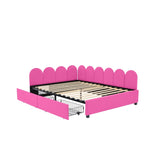 Full Size Upholstered Daybed with 2 Drawers, Velvet Sofabed with Soft Fabric Headboard, No N733P194901R