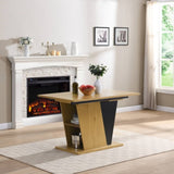 61.81 inch Extendable Dining Table with Built-in Storage, Modern Wooden Table with Sturdy W2317P251946