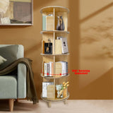 4-Layer Rotating Bookcase 360 Rotating Display Rack Pine Wood Rotating Bookshelf 25449992