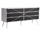 Double-row, 3-layer, 6-drawer cabinet with high legs, fabric-covered, particleboard, non-woven 02256636