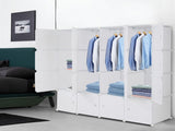 4-layer 16 Cube Organizer Stackable Plastic Cube Storage, Plastic Steel Wire with 3 Clothes Rails, 59827635