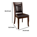 Transitional Dining Room Side Chairs Set of 2 Chairs only Dark Cherry / Espresso Padded Leatherette B01152300