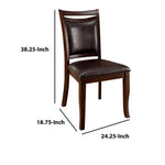 ZUN Transitional Dining Room Side Chairs Set of 2 Chairs only Dark Cherry / Espresso Padded Leatherette B01152300