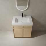30" Freestanding Bathroom Vanity with White Resin Sink & 2 Soft-Close Cabinet Doors W999P239160
