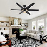 ZUN Modern 60" Integrated LED Light Ceiling Fan with Remote Control W136760767