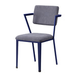 ZUN Grey and Blue Open Back Upholstered Office Chair B062P186424