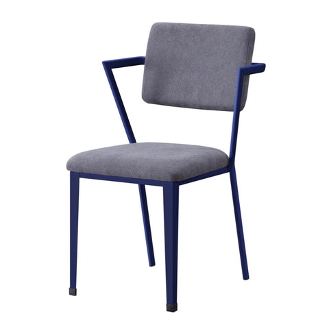 ZUN Grey and Blue Open Back Upholstered Office Chair B062P186424