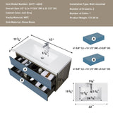42" Floating Bathroom Vanity with Sink, Modern Wall-Mounted Bathroom Storage Vanity Cabinet with W1573P152701