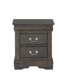 Dark Grey 2-Drawer Nightstand B062P209407