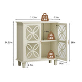 Sideboard Buffet Storage Cabinet , Freestanding Bathroom Cabinet With Tempered Glass Doors, Modern W1706P311108