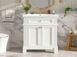 24'' Vintage Elegance Bathroom Cabinet Soft Closing Doors and Adjustable Shelf, Bathroom Vanity N710P446530K