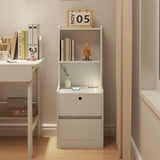 Nightstand with Charging Station, Smart Nightstand with Night Light, Modern Night Stand with W1321120064