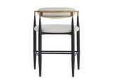 Barstools Set of 2, Upholstered Bar Stools with Back for Kitchen Island, Beige Faux PU Leather N779P248198P