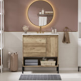 30" Modern Wood Fixture Bathroom Vanity, Bathroom with Sliding Drawer, Bathroom Storage N710P247136P