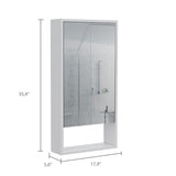 ZUN Modesto Medicine Cabinet, One Open Shelf, Mirrored Cabinet With Two Interior Shelves B128P148755