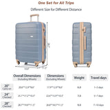 Luggage Sets 4 Piece, ABS Durable Suitcase with Travel Bag, Carry On Luggage Suitcase Set with N726P218511C
